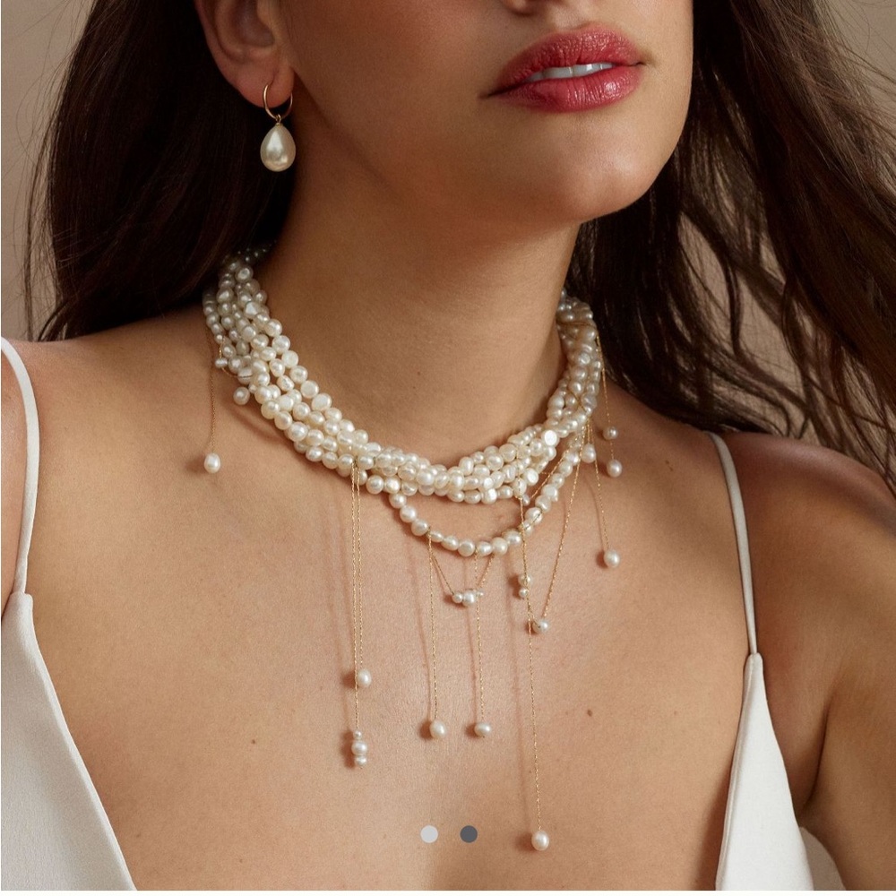Anthropologie Pearl Layered Statement Necklace